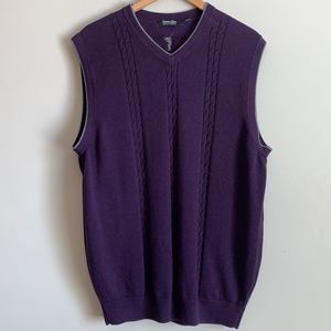 Golf Sweater Vest Mens Size XL Cable Knit Purple Gray Cypress Links Sportswear